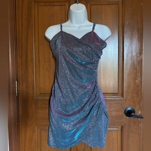 Cider iridescent Shimmering Silver /Purple/blues/pink Fabric-  dress